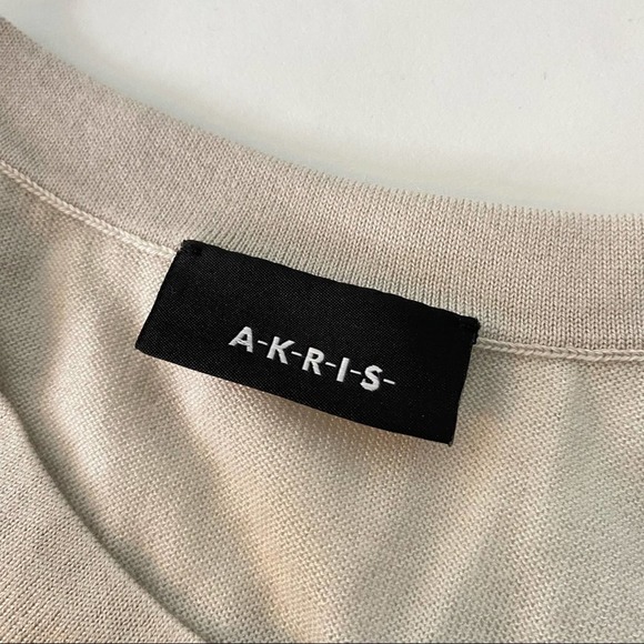 Akris Cashmere Silk Colorblock Crew Neck Sweater Size Large - Picture 5 of 7
